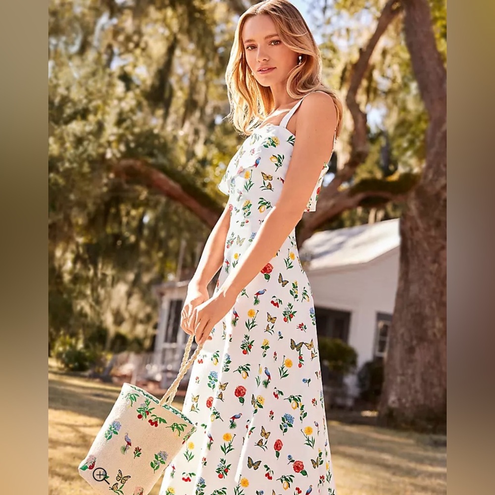 Ann Taylor Botanical Midi Flare Dress